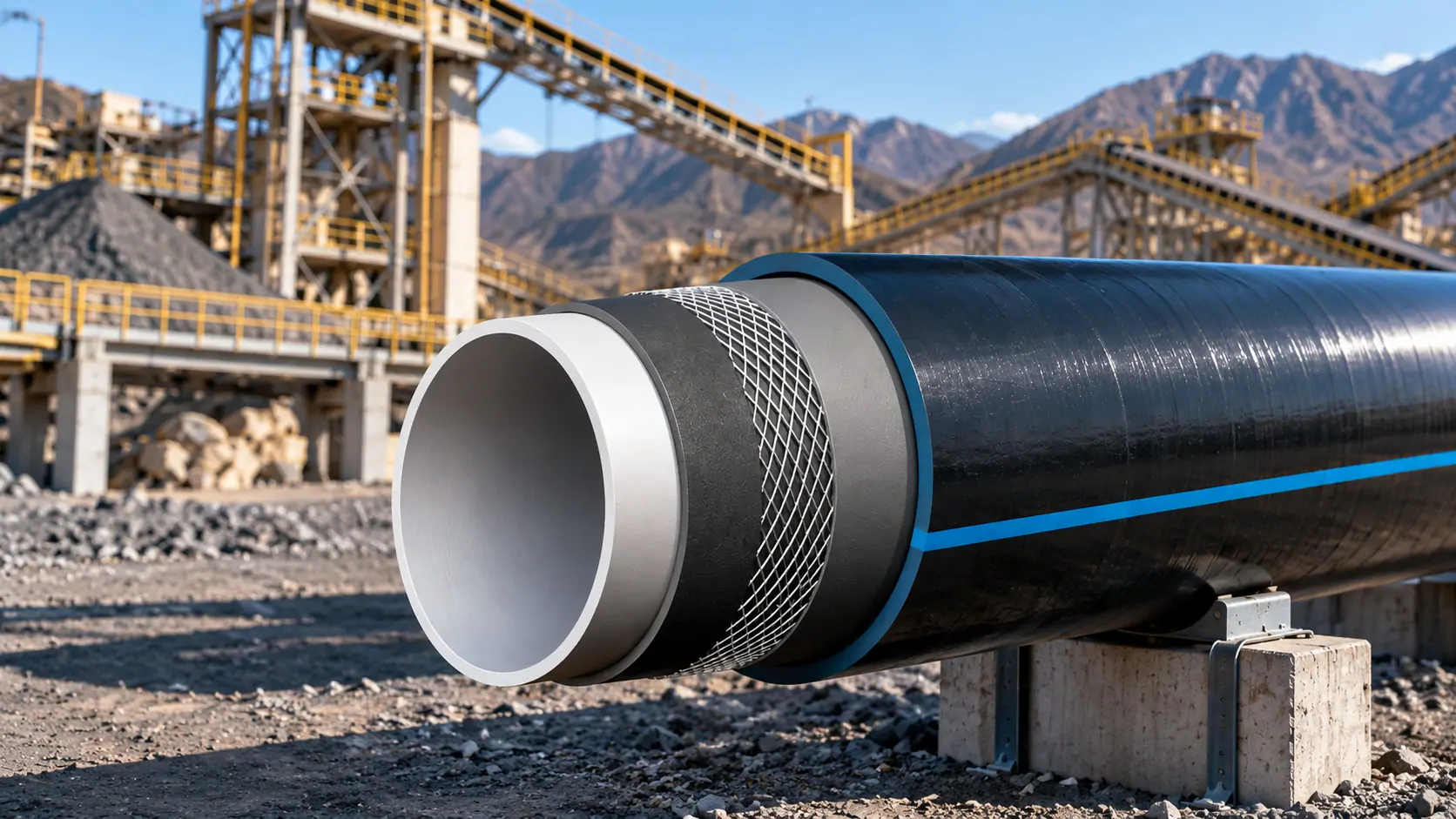 Tubería HDPE reforzada con malla de acero (SRTP) en Perú para minería